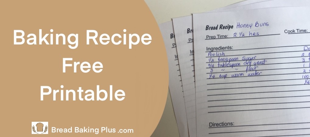 Baking Recipe Free Printable